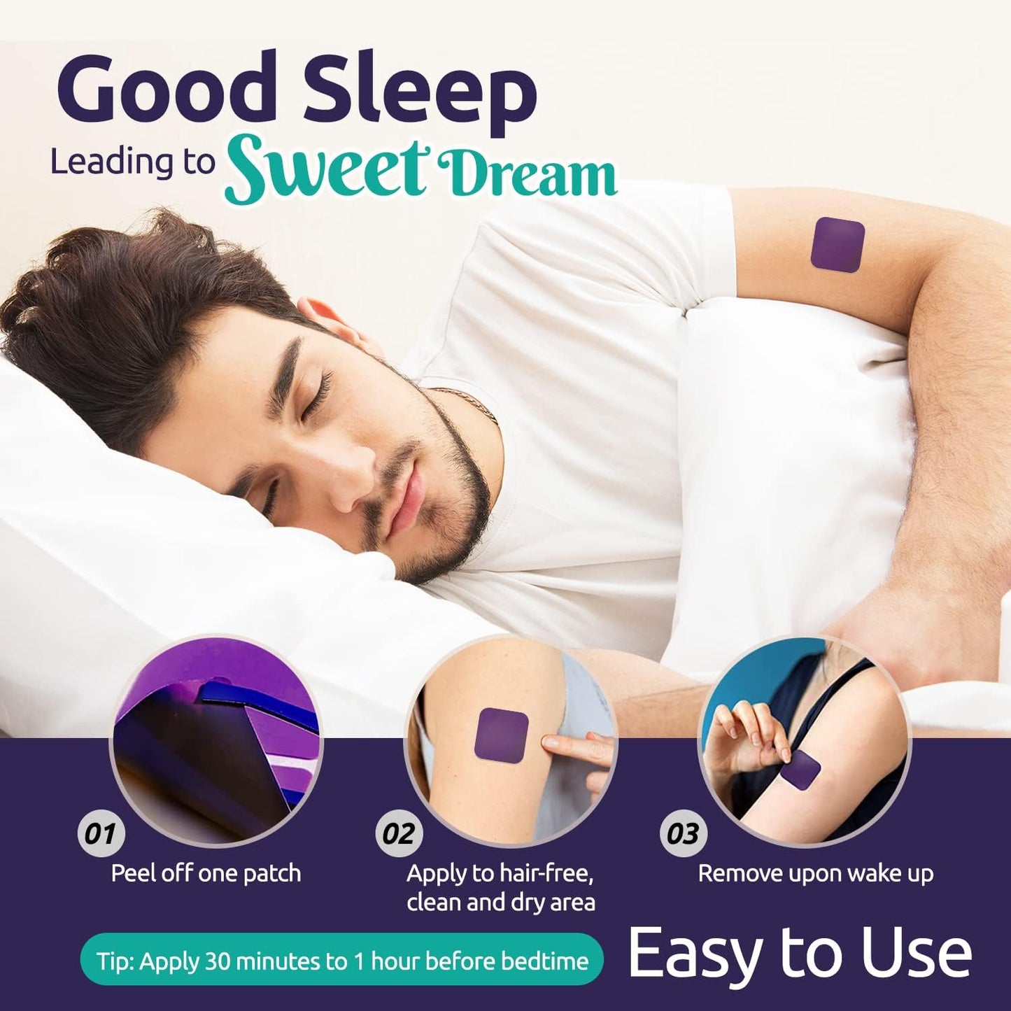 Premium Adult Sleep Patches with Upgraded Ingredients - 42 Patches for Easy & Comfortable Use