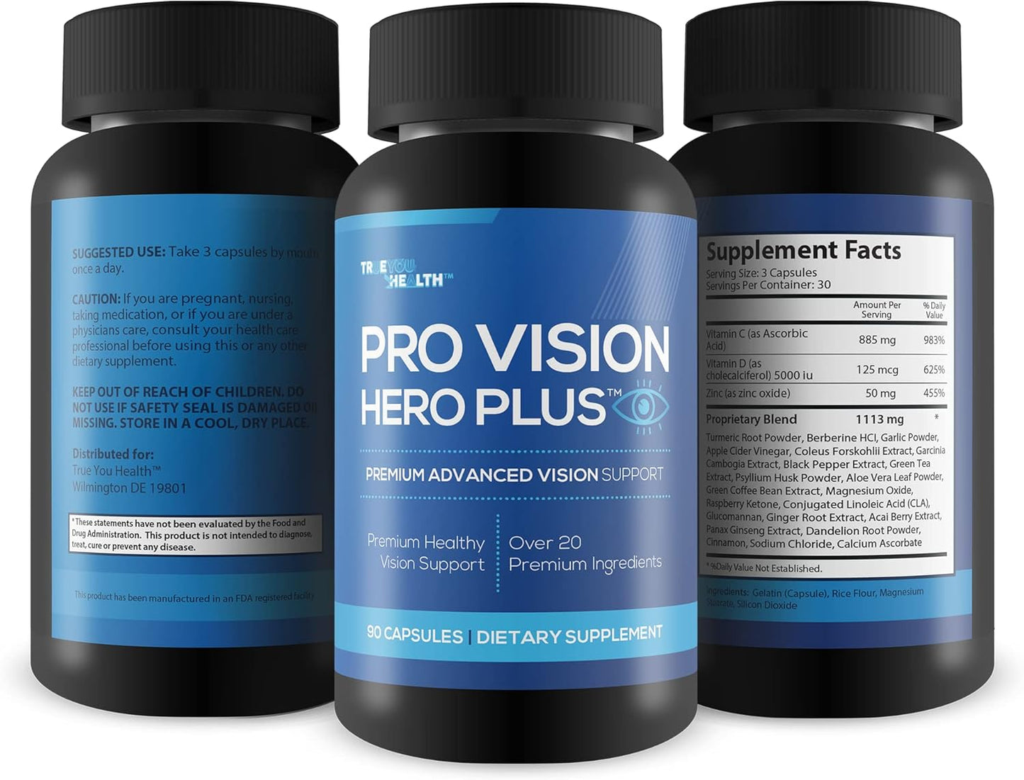 Premium Advanced Vision Support Supplement for Healthy Day & Night Vision - Reduce Eye Strain & Pressure - Promote Eye Health with Vitamins & Minerals