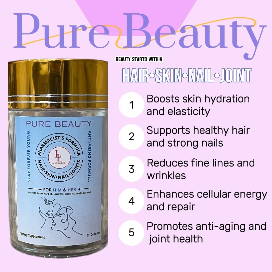 Premium All-in-One Skin, Hair, Nail & Joint Care Supplement - 60 Capsules crafted by Pharmacist