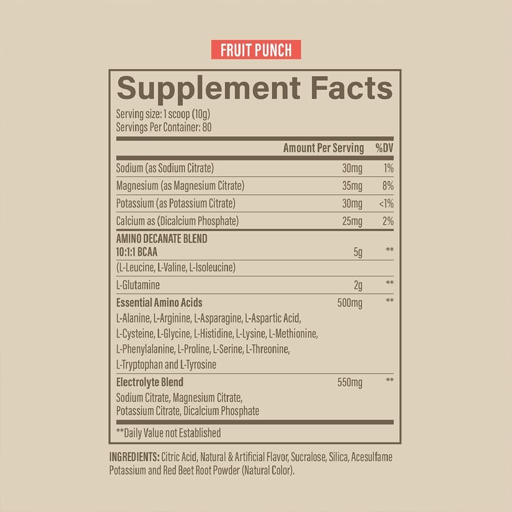 Premium Amino Powder with BCAAs for Muscle Recovery - Best Pre/Post Workout Drink
