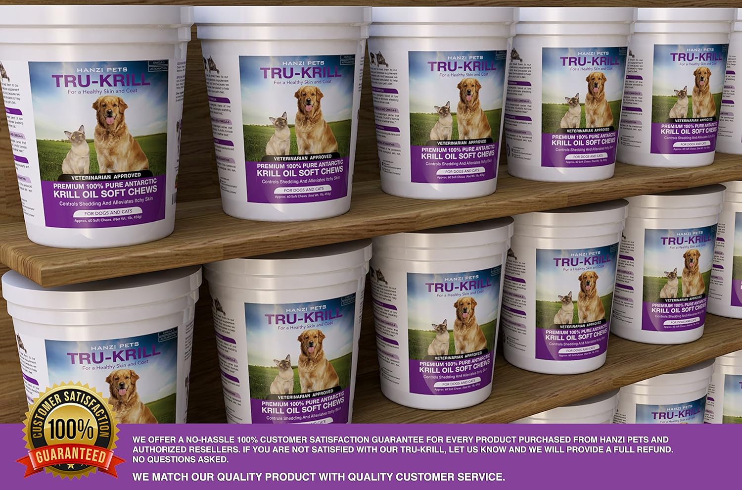 Premium Antarctic Krill Oil Soft Chews for Dogs | Omega 3, Astaxanthin, Vitamin E | Skin & Coat Support | Low Allergen & Calorie | Made in USA | 60 Chews