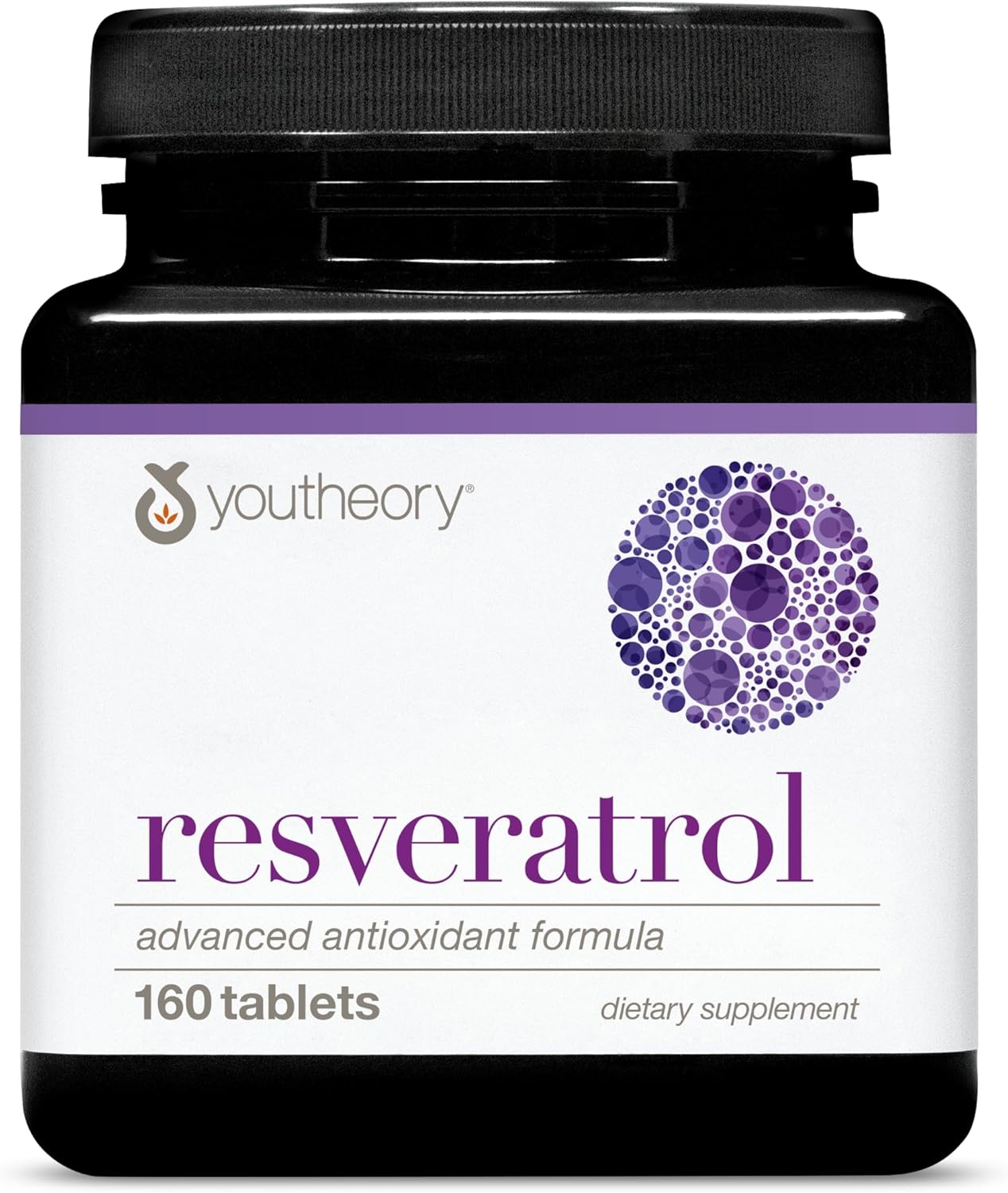 Premium Antioxidant Supplement with ResVida & Super-Fruit Blend - Youtheory Resveratrol Advanced Formula - 160 Tablets, Dairy, Soy & Gluten Free