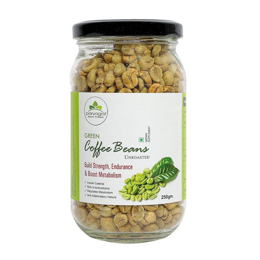 Premium Arabica Green Coffee Beans - 100% Pure & Unroasted, Fresh & Delicious, Boosts Metabolism, Builds Strength & Endurance, Ideal for Weight Loss - 250 Gm Pack