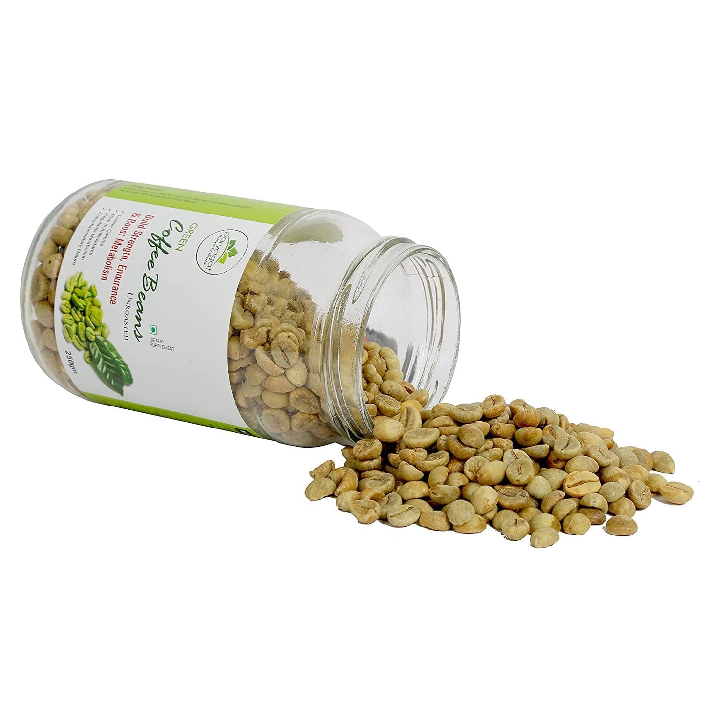 Premium Arabica Green Coffee Beans - 100% Pure & Unroasted, Fresh & Delicious, Boosts Metabolism, Builds Strength & Endurance, Ideal for Weight Loss - 250 Gm Pack