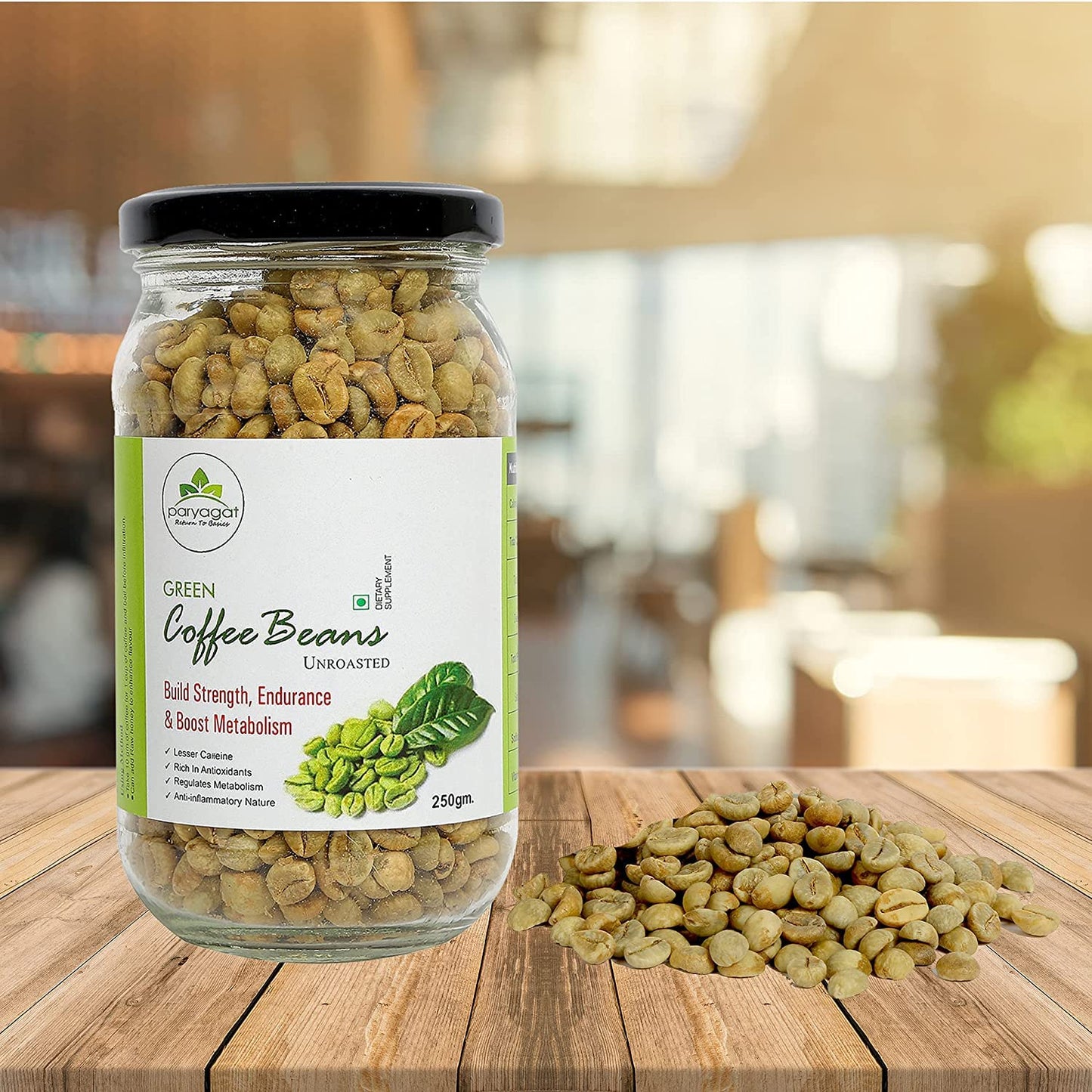 Premium Arabica Green Coffee Beans - 100% Pure & Unroasted, Fresh & Delicious, Boosts Metabolism, Builds Strength & Endurance, Ideal for Weight Loss - 250 Gm Pack