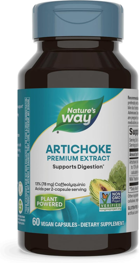 Premium Artichoke Extract Capsules for Digestive Support - Non-GMO, Vegan, Gluten-Free - 60 Count