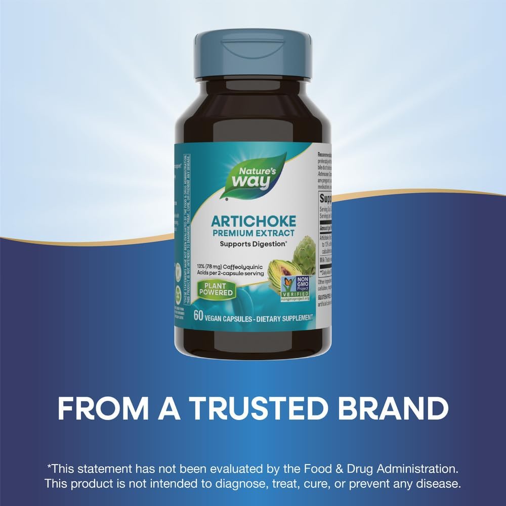 Premium Artichoke Extract Capsules for Digestive Support - Non-GMO, Vegan, Gluten-Free - 60 Count