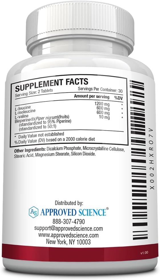 Premium BCAA Supplement for Muscle Development - 60 Tablets, 2400mg - Boost Performance with L-Leucine, L-Isoleucine, L-Valine - Non-GMO, Made in USA