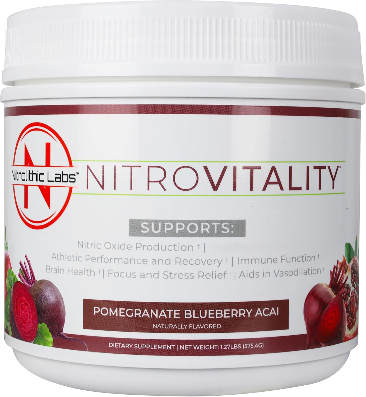 Premium Beet Root Nitric Oxide Supplement Powder - 60 Servings for Men & Women by Nitrolithic Labs