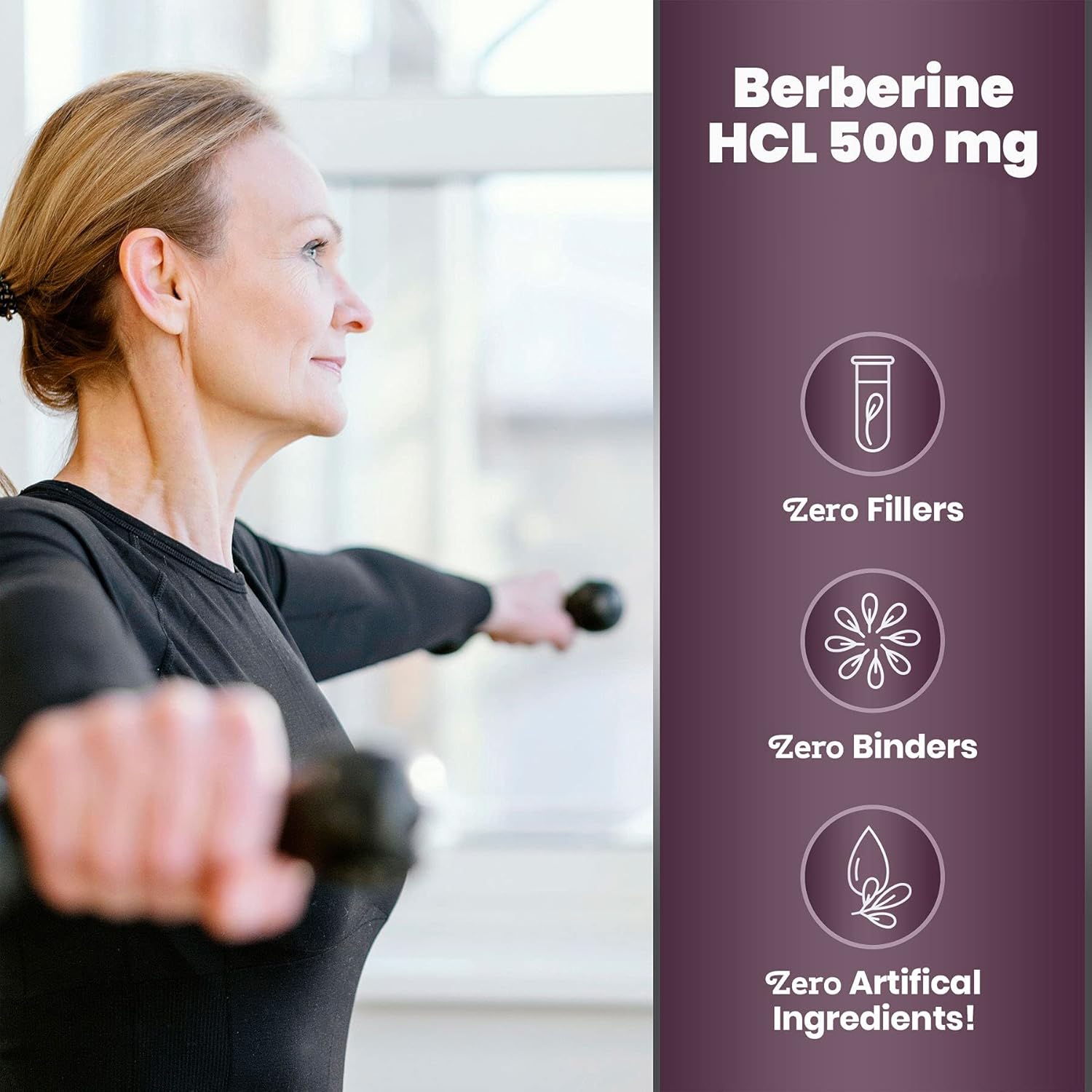 Premium Berberine HCl 500mg - 120 Capsules - Cardiovascular Gastrointestinal Immune Support - Chromium Cinnamon Supplement