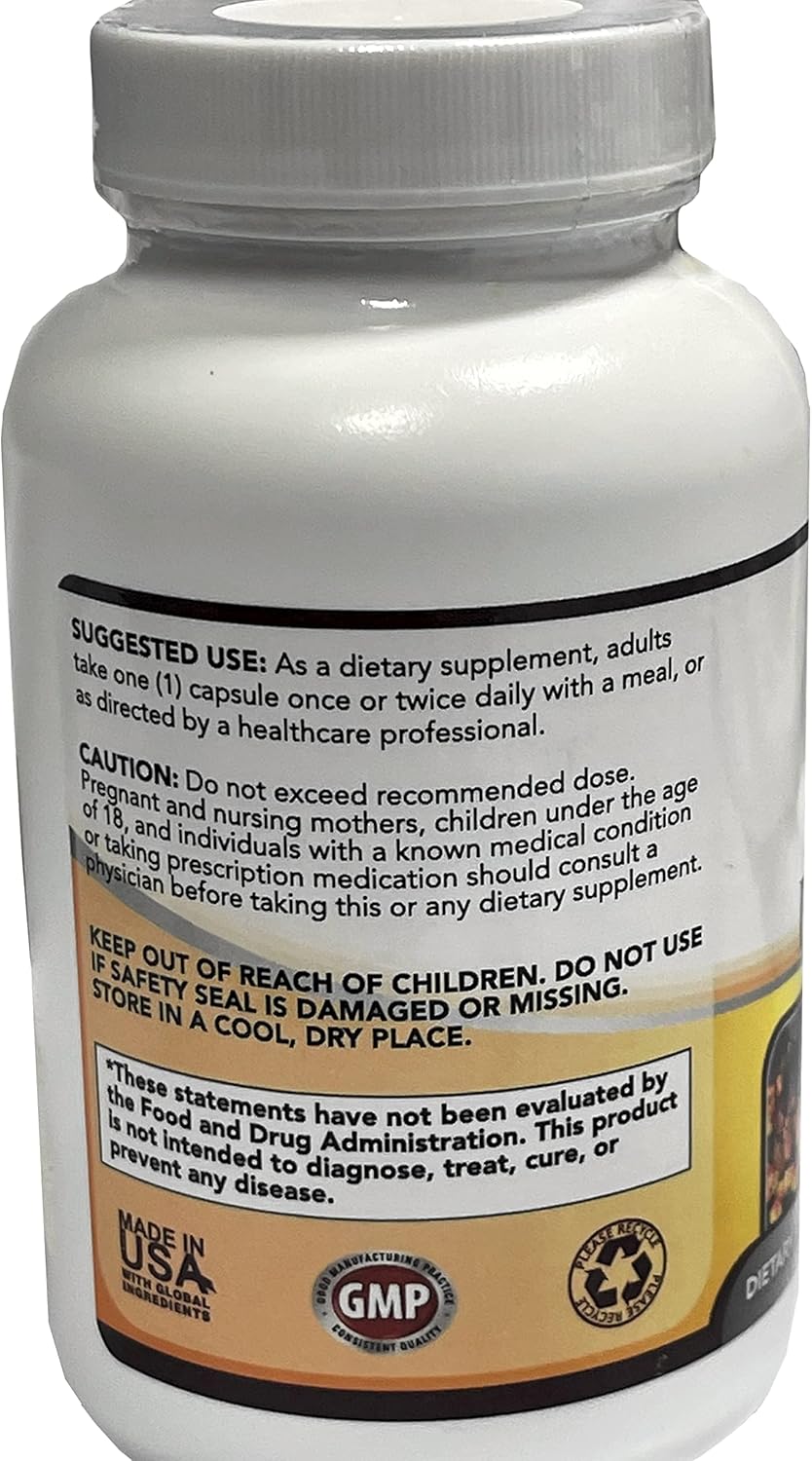 Premium Berberine HCl 500mg - 120 Capsules - Cardiovascular Gastrointestinal Immune Support - Chromium Cinnamon Supplement