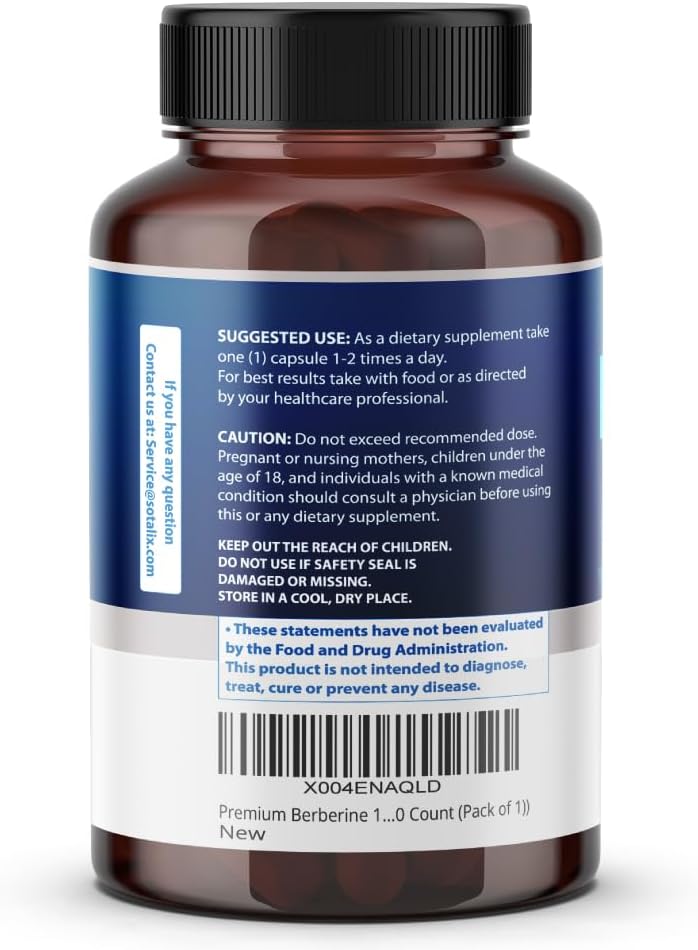 Premium Berberine Supplement with Ceylon Cinnamon, Bitter Melon, Milk Thistle - 150 Day Supply (150 Capsules)