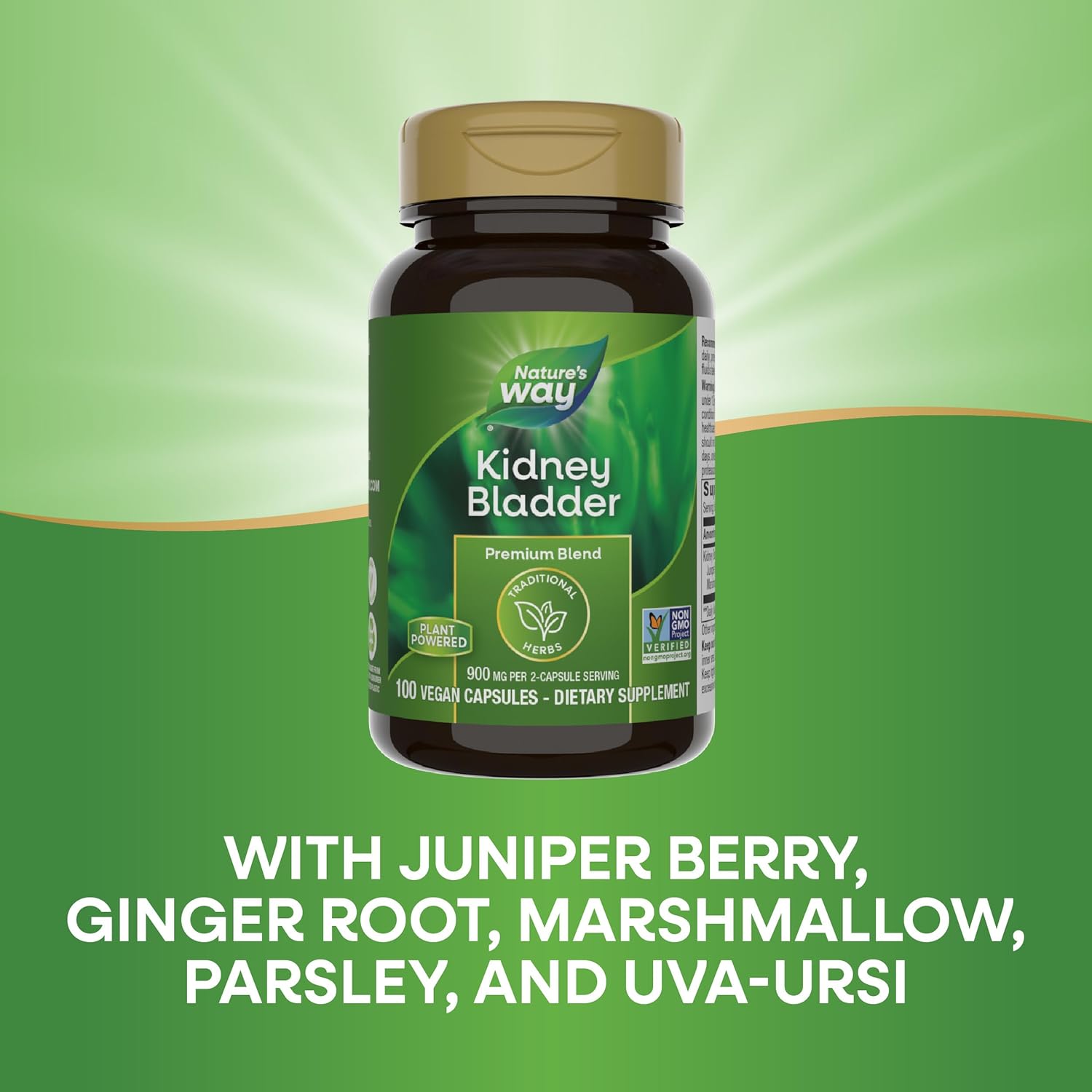 Premium Blend Kidney Bladder Supplement, 900mg per 2-Capsule Serving, Non-GMO, Vegan, 100 Capsules