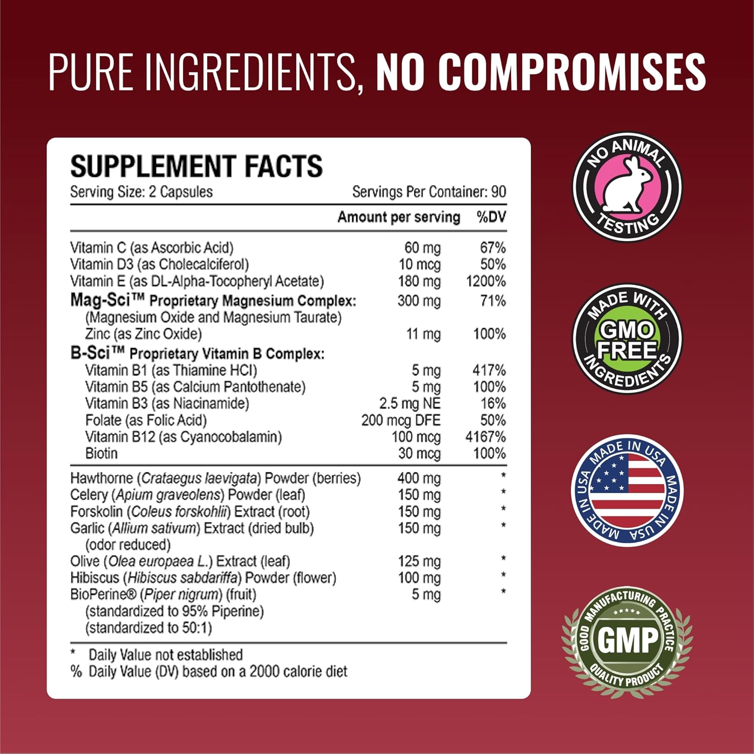 Premium Blood Flow Support Supplement - Hawthorn Berry, Magnesium, BioPerine - Vegan - 360 Capsules