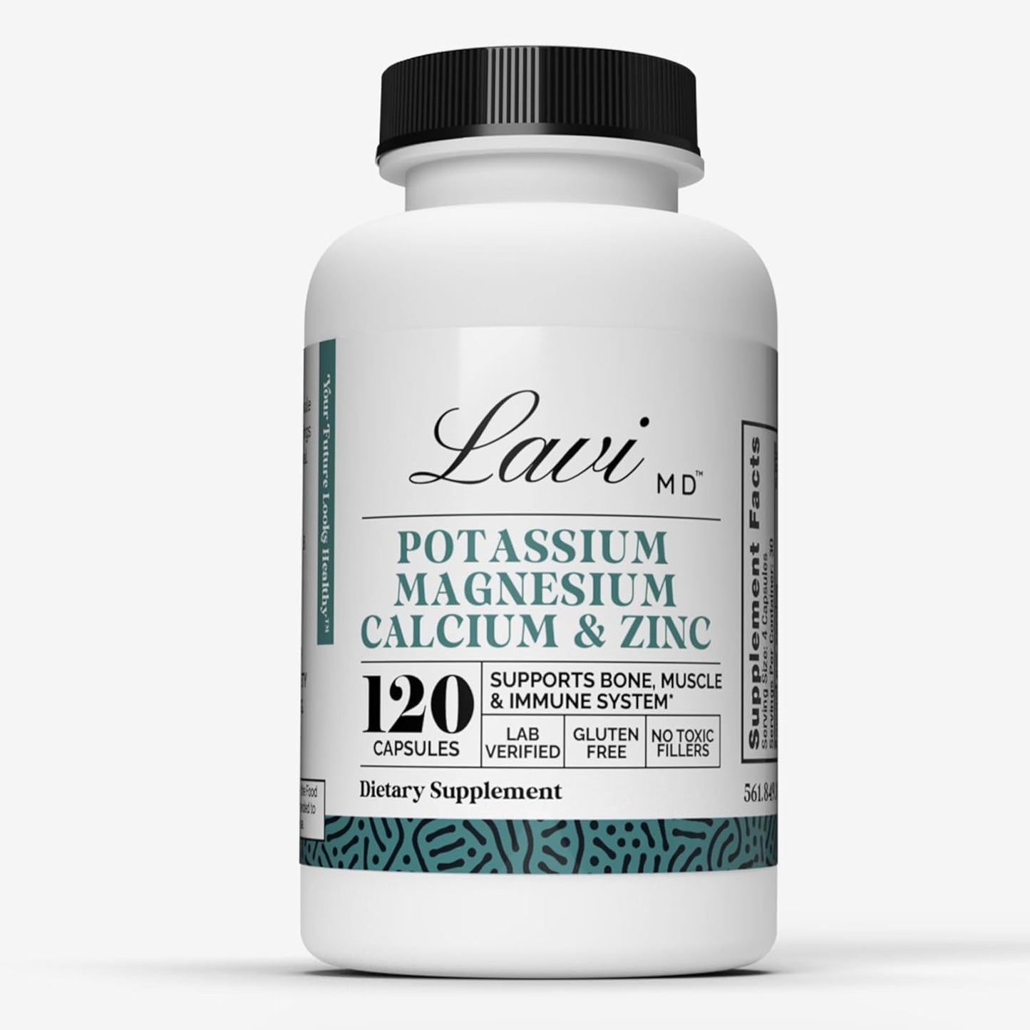 Premium Bone & Muscle Health Supplement with Potassium, Magnesium, Zinc & Calcium - 120 Capsules - Supports Optimal Calcium Absorption