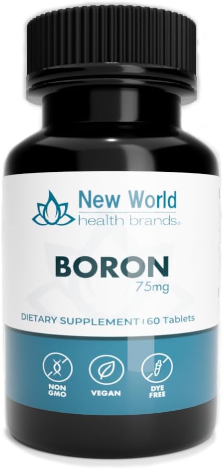 Premium Boron Mineral Supplement 75mg | 60 Tablets - Essential Trace Minerals for Health and Wellness by World Health Brands