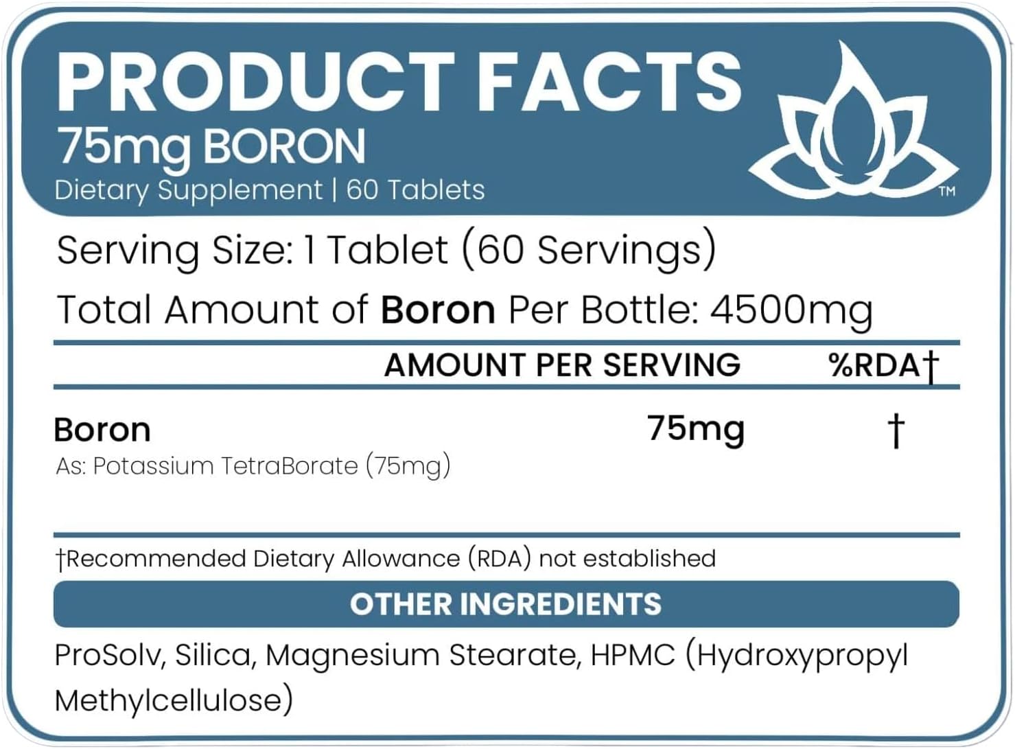 Premium Boron Mineral Supplement 75mg | 60 Tablets - Essential Trace Minerals for Health and Wellness by World Health Brands