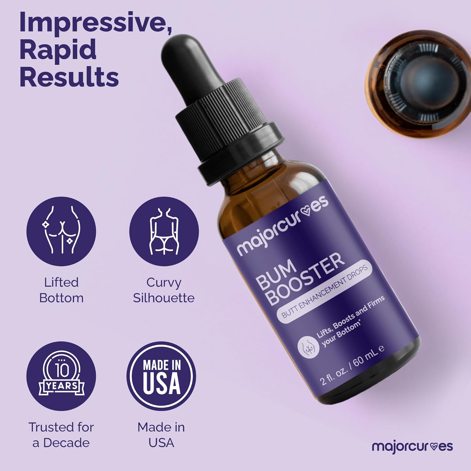 Premium Butt Enhancement Drops with Aguaje and Maca Extract - Fast-Acting Liquid for Fuller, Lifted, Toned Appearance - Bigger Butt Pills for Women