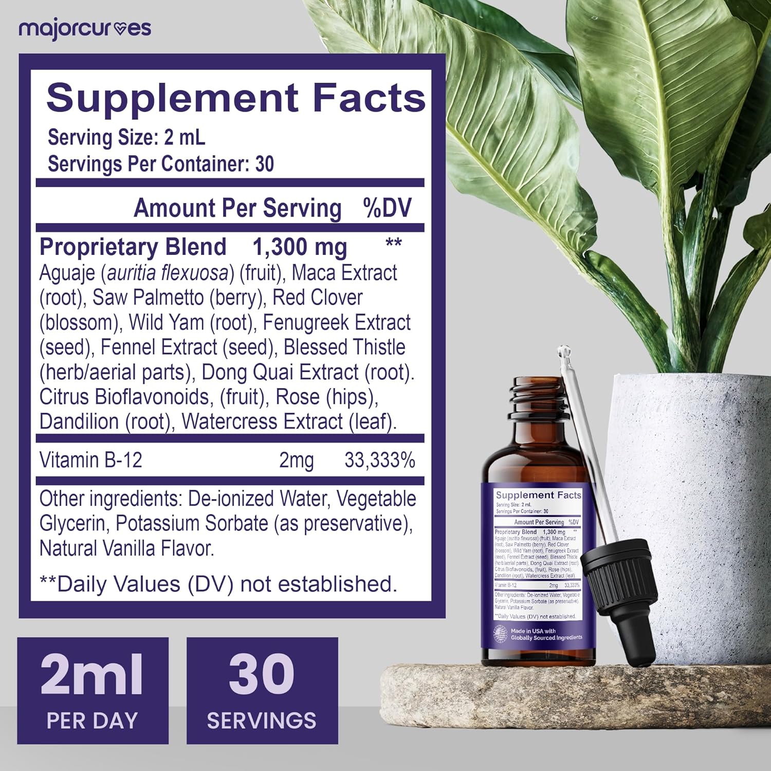 Premium Butt Enhancement Drops with Aguaje and Maca Extract - Fast-Acting Liquid for Fuller, Lifted, Toned Appearance - Bigger Butt Pills for Women