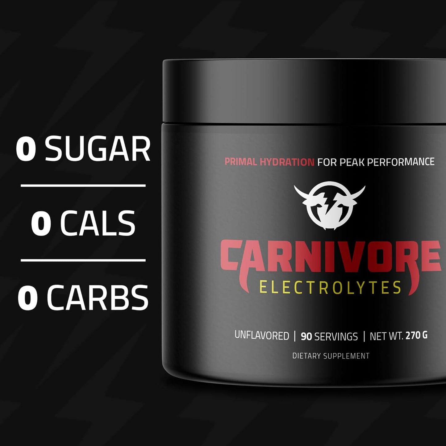 Premium Carnivore Diet Electrolyte Powder - Zero Carb, Keto Friendly - Balanced Electrolyte Support for Optimal Energy & Recovery - 90 Servings