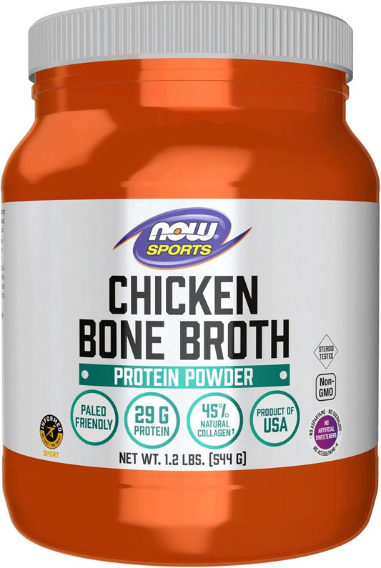 Premium Chicken Bone Broth Powder for Sports Nutrition, 1.2-Pound