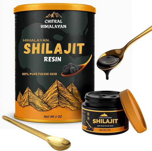 Premium Chitral Himalayan Shilajit Resin - Authentic Gold-Graded Organic Supplement for Men & Women - 1 oz