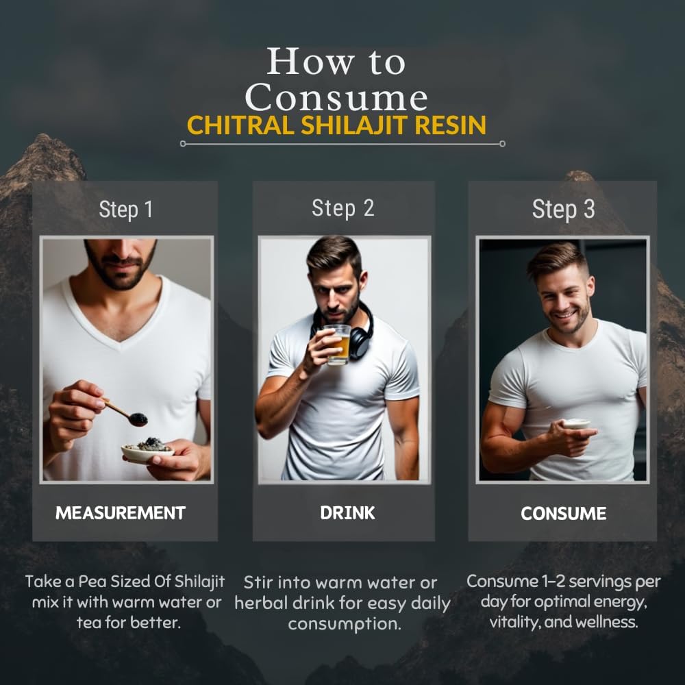 Premium Chitral Himalayan Shilajit Resin - Authentic Gold-Graded Organic Supplement for Men & Women - 1 oz