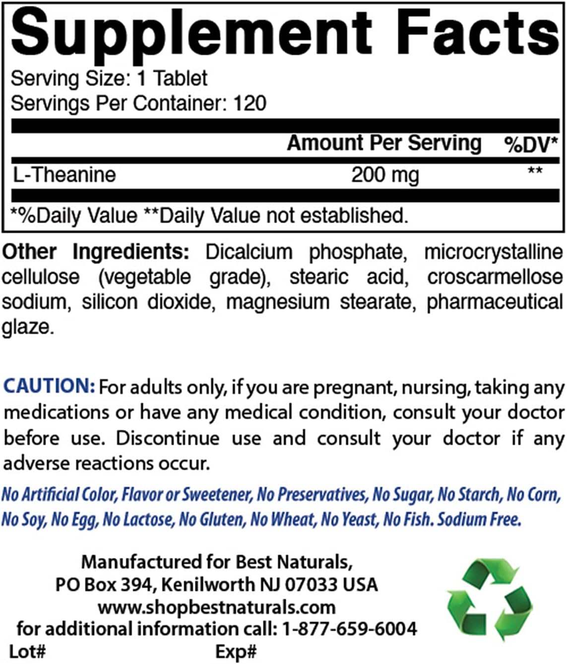 Premium Choline Bitartrate 650mg and L-Theanine 200mg Supplement for Enhanced Cognitive Function