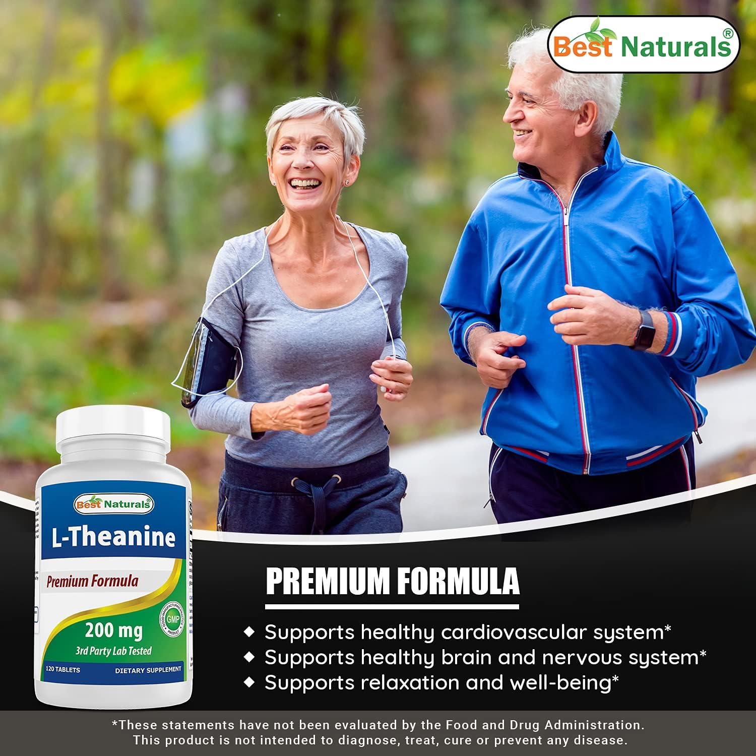 Premium Choline Bitartrate 650mg and L-Theanine 200mg Supplement for Enhanced Cognitive Function