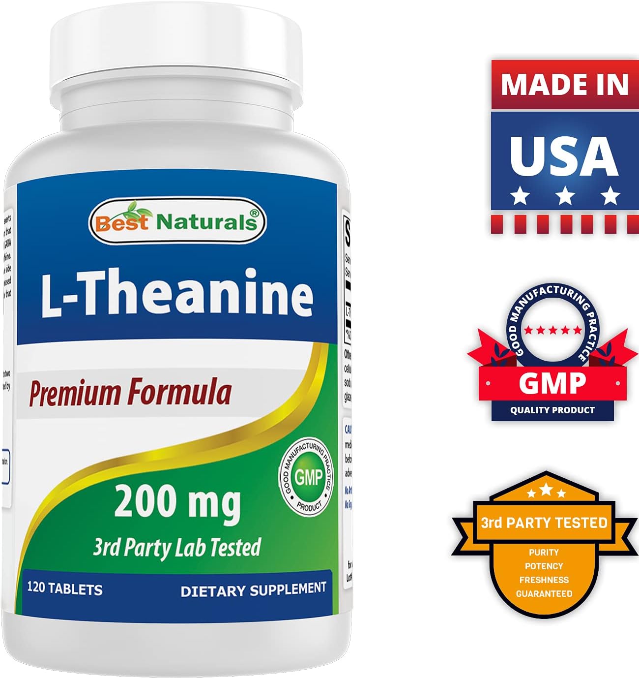 Premium Choline Bitartrate 650mg and L-Theanine 200mg Supplement for Enhanced Cognitive Function