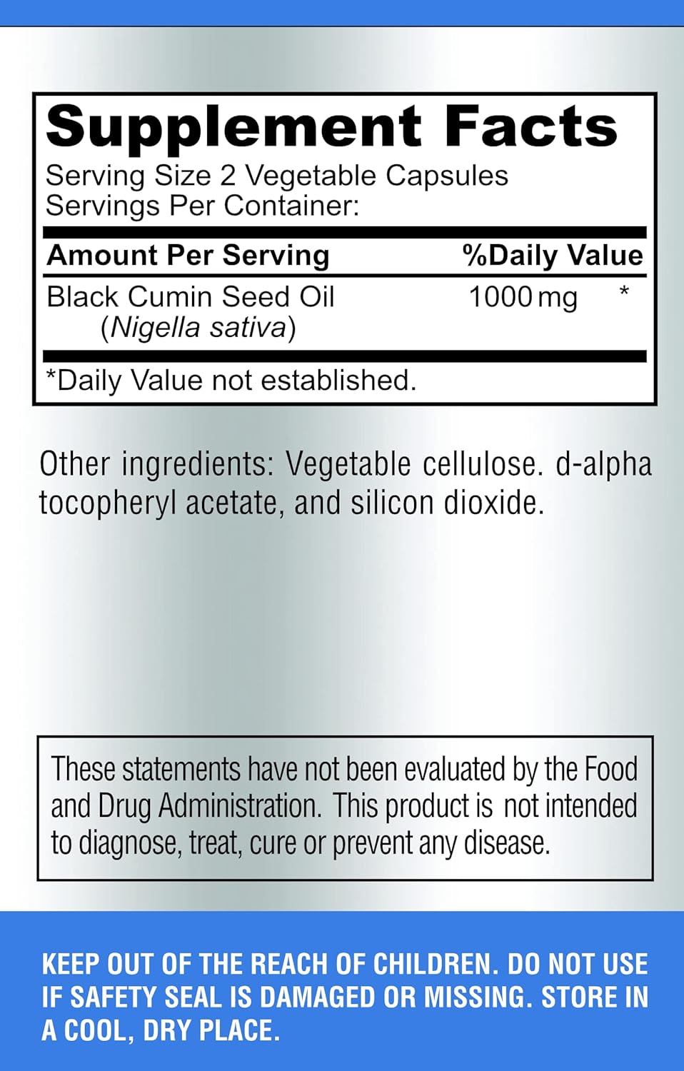 Premium Cold Pressed Black Seed Oil Capsules - 120 Count, Pure Nigella Sativa with Vitamin E for Hair, Skin, Immune Health - Non-GMO Formula