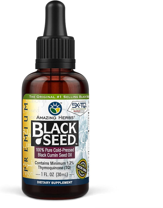 Premium Cold Pressed Black Seed Oil for Digestive Health, Immune Support, Brain Function, and Joint Mobility - 1 Fl Oz
