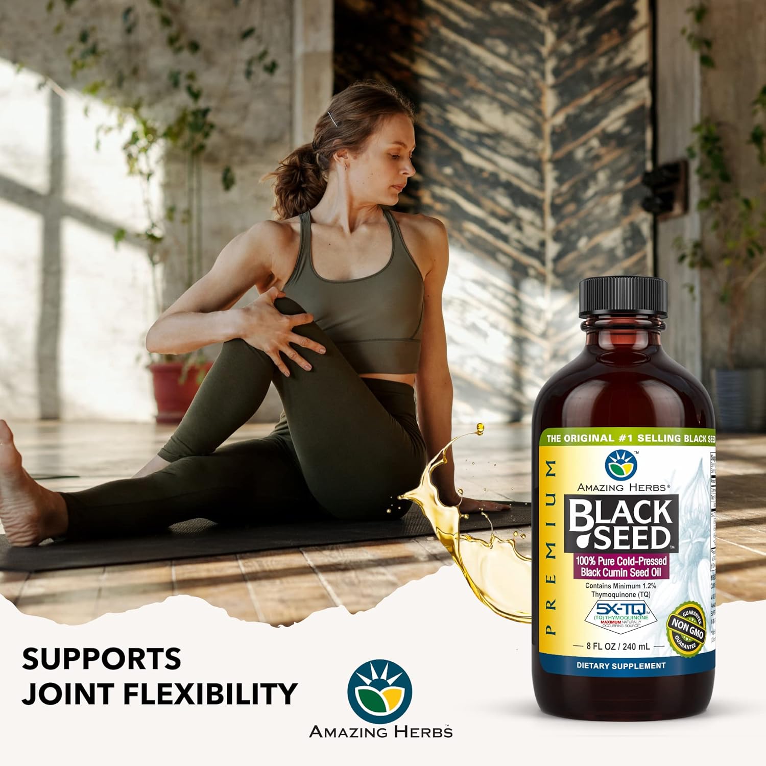 Premium Cold Pressed Black Seed Oil for Digestive Health, Immune Support, and Brain Function - 8 Fl Oz - Gluten Free & Non GMO - Nigella Sativa