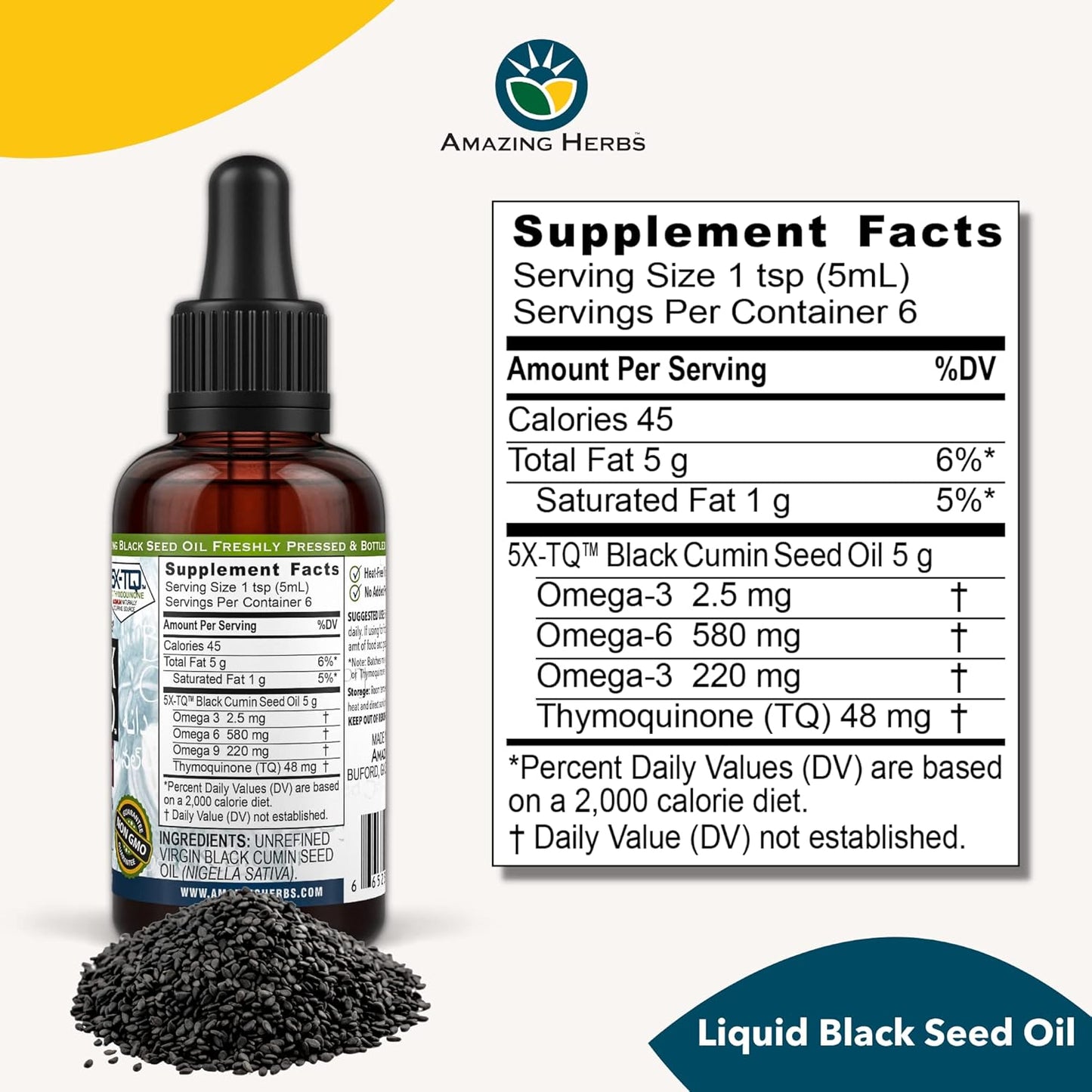 Premium Cold Pressed Black Seed Oil for Digestive Health, Immune Support, Brain Function, and Joint Mobility - 1 Fl Oz