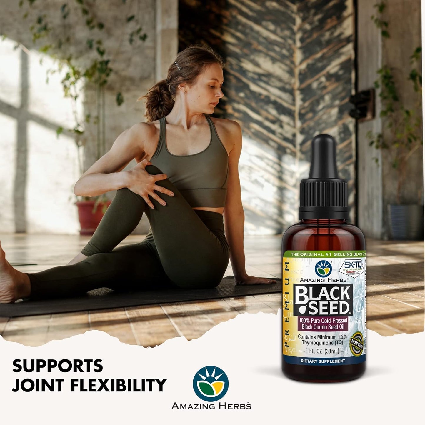 Premium Cold Pressed Black Seed Oil for Digestive Health, Immune Support, Brain Function, and Joint Mobility - 1 Fl Oz