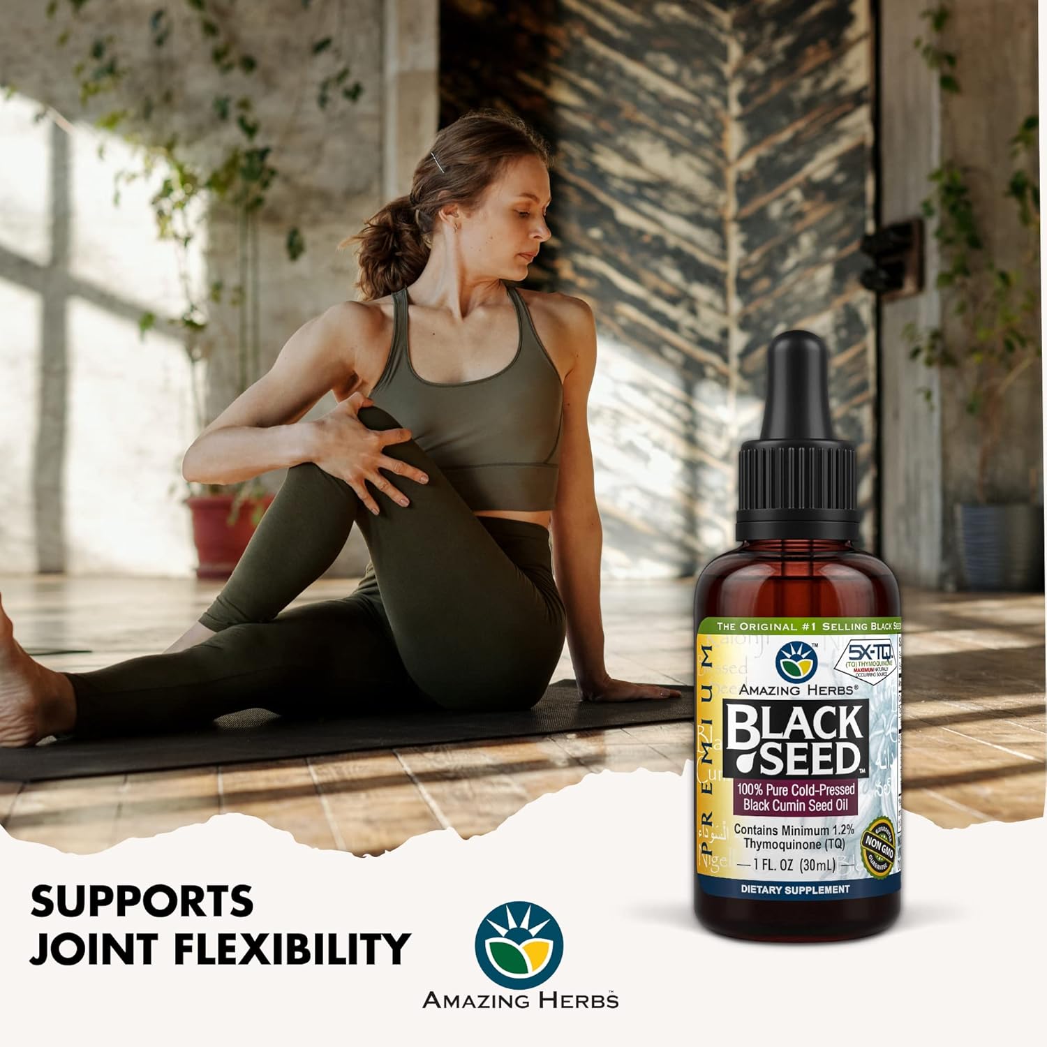 Premium Cold Pressed Black Seed Oil for Digestive Health, Immune Support, Brain Function, and Joint Mobility - 1 Fl Oz