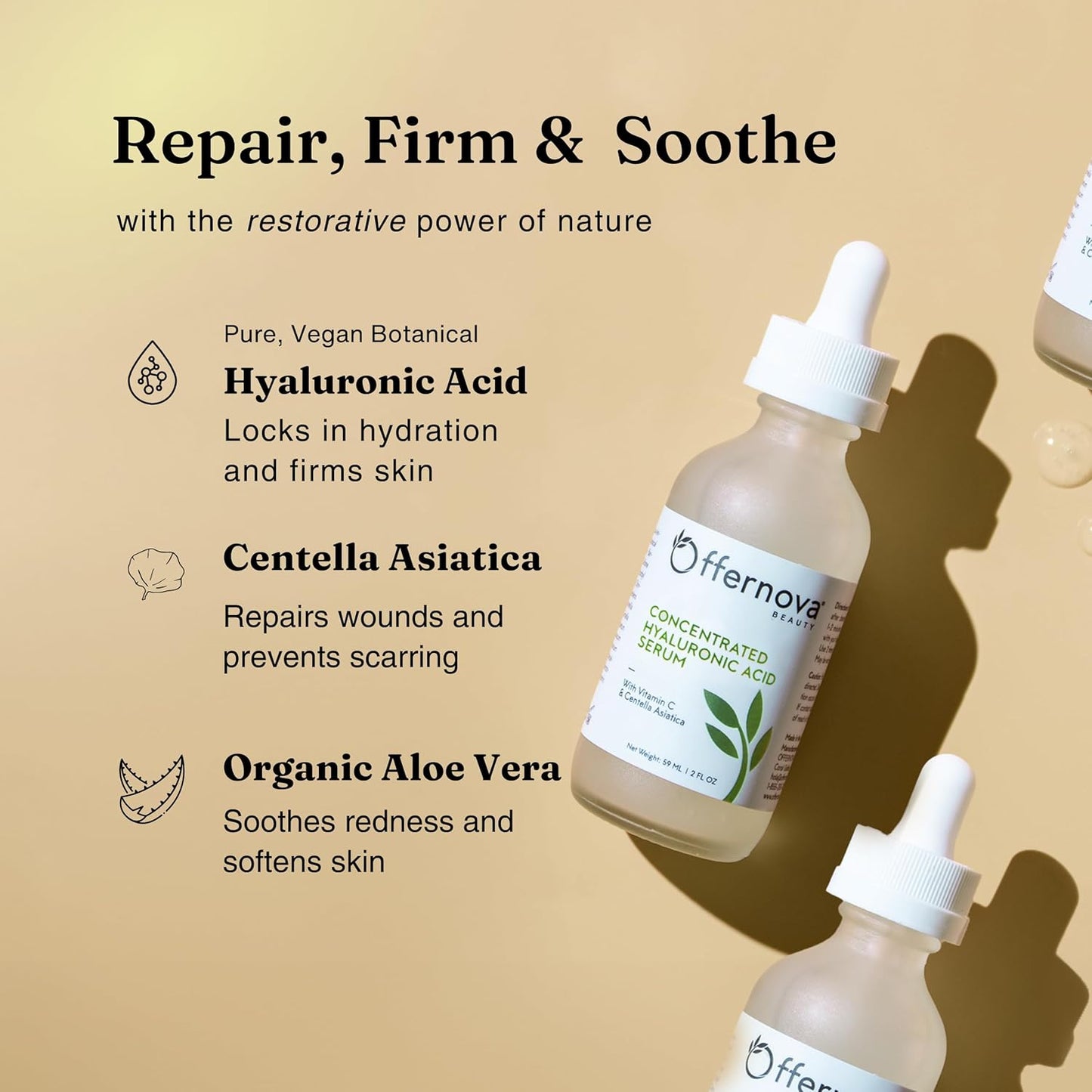 Premium Collagen and Hyaluronic Acid Bundle - Hydrolyzed Powder & Hydrating Serum for Radiant Skin, Strong Hair, and Joints - Anti-Aging Beauty Set