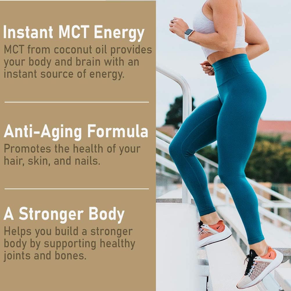 Premium Colombian Coffee Infused Nutracollagen Peptide Protein Powder with MCT Coconut Oil - Keto Friendly, Grass-Fed, Soy and Gluten Free