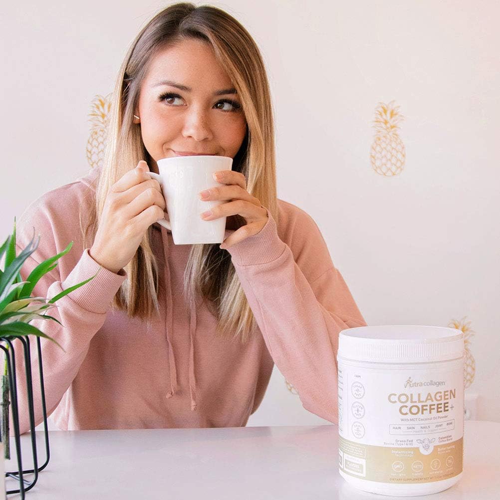 Premium Colombian Coffee Infused Nutracollagen Peptide Protein Powder with MCT Coconut Oil - Keto Friendly, Grass-Fed, Soy and Gluten Free