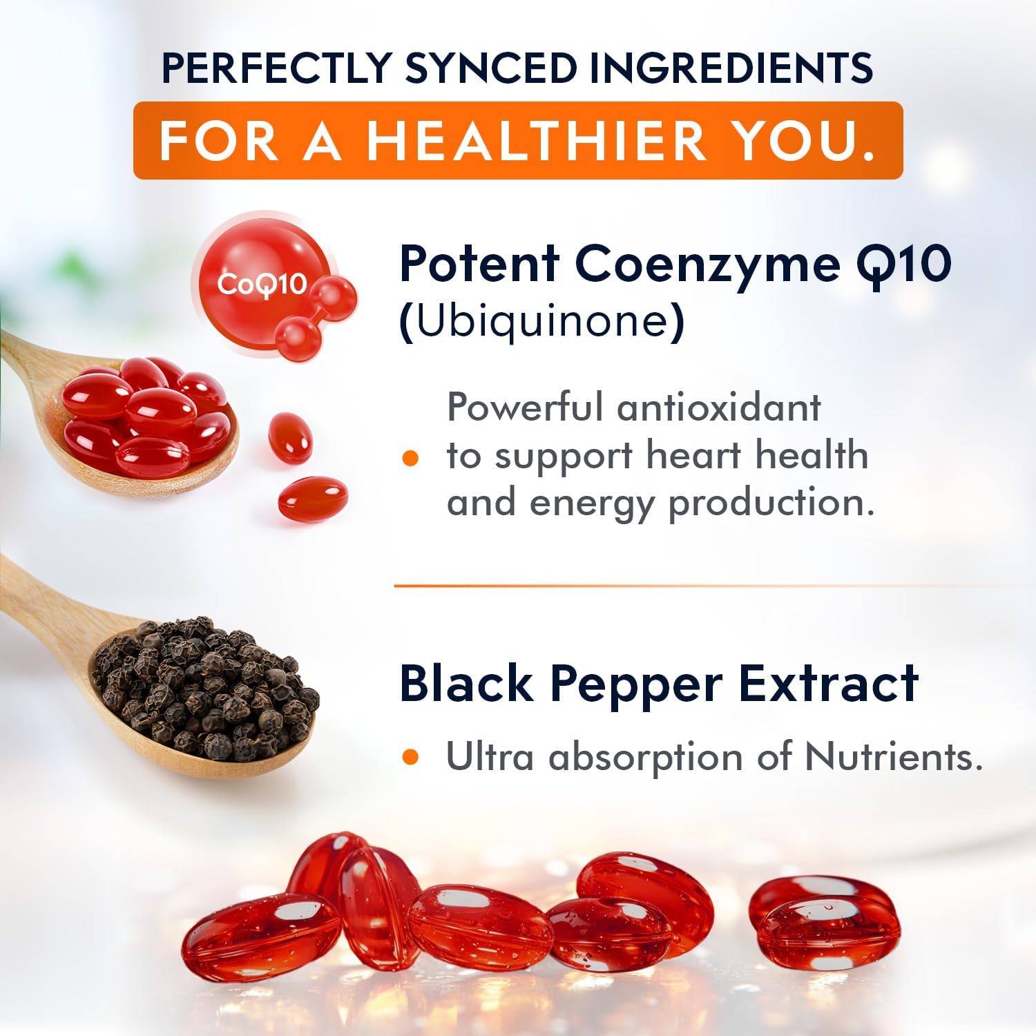 Premium CoQ10 200mg Softgels for Heart Health & Energy - Antioxidant Formula with Enhanced Absorption - Non-GMO - 100 Count