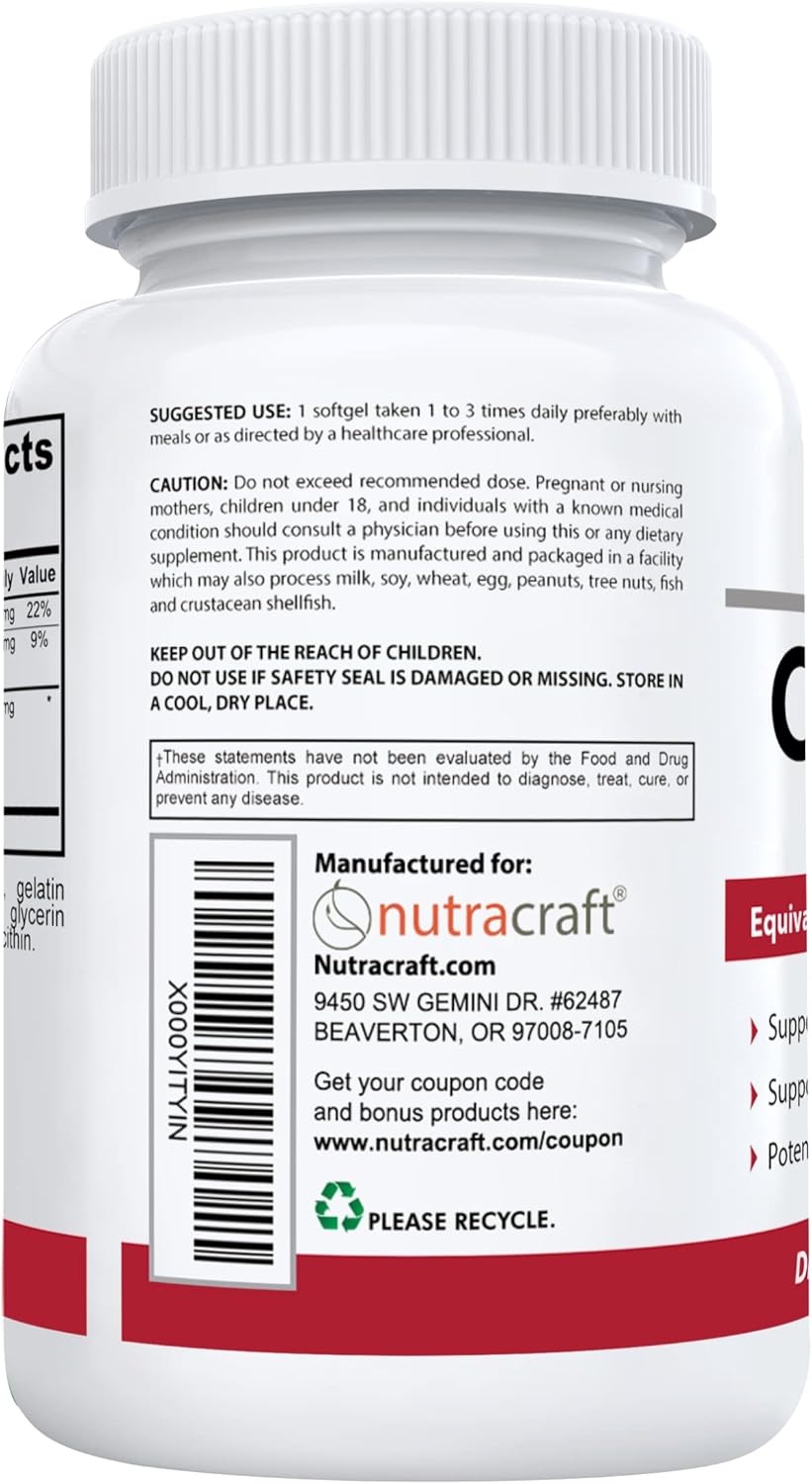 Premium Cranberry Extract Supplement for Bladder & Urinary Tract Support | 12,600 mg Fresh Cranberries, Vitamin C & E | Lab Tested, Easy to Swallow | 60 Softgels