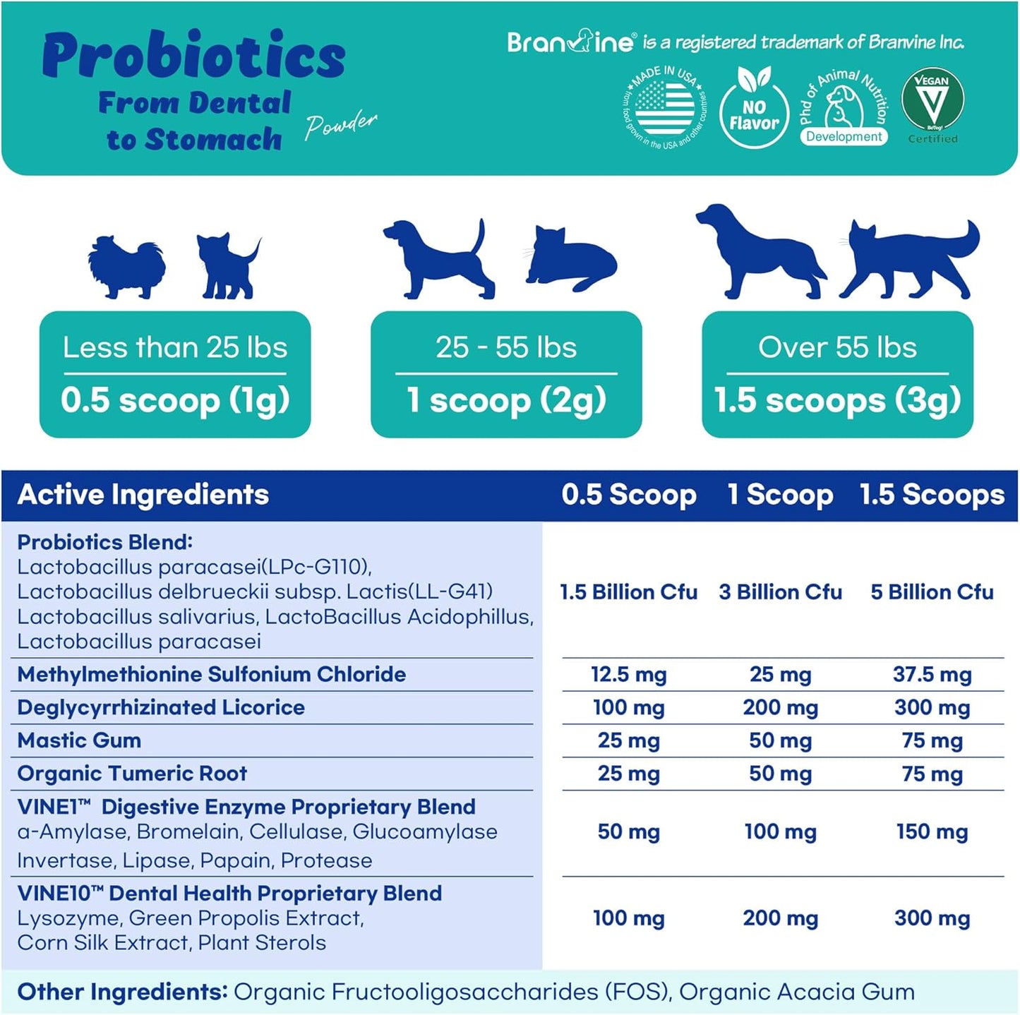 Premium Dental-Stomach Probiotics for Oral Health with Vitamin U, Mastic Gum, DGL, Propolis, Digestive Enzymes - 120g