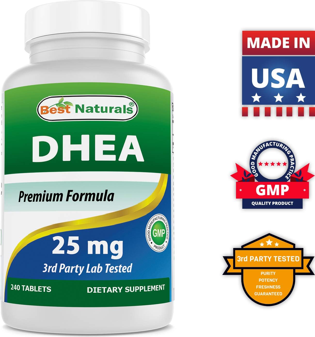 Premium DHEA 25mg with Ashwagandha Extract 500mg - Natural Energy and Stress Support