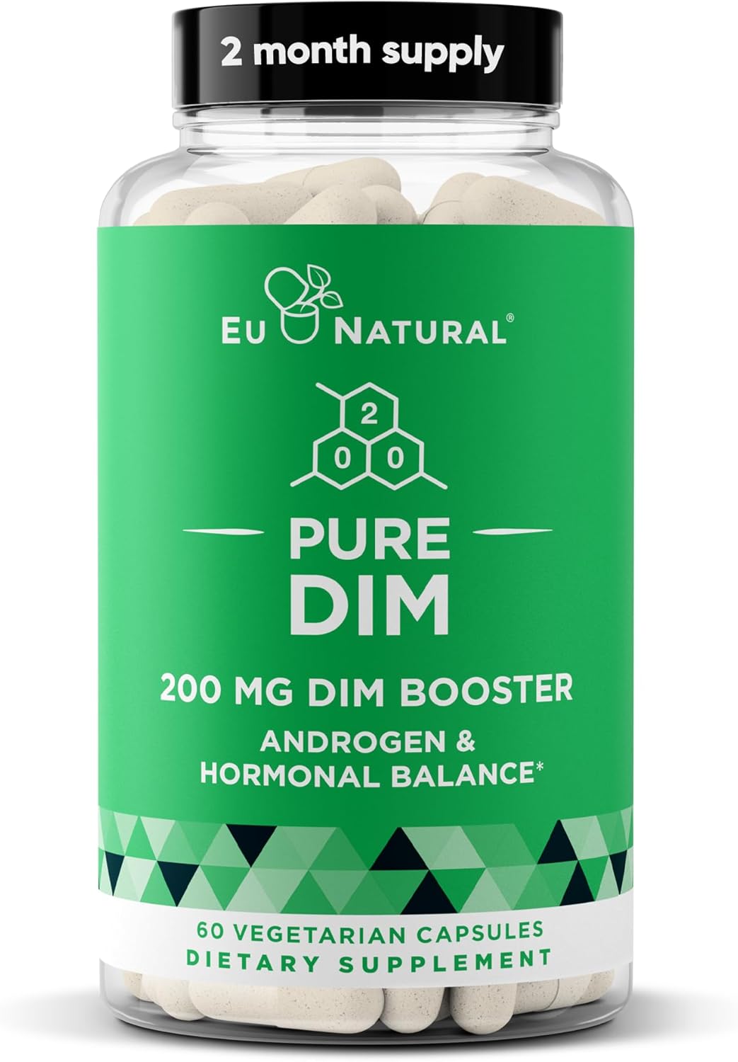 Premium DIM Supplement 200mg for Hormone Balance in Women & Men - Supports Energy, Stress & Menopause - Enhanced with BioPerine - 60 Vegan Capsules
