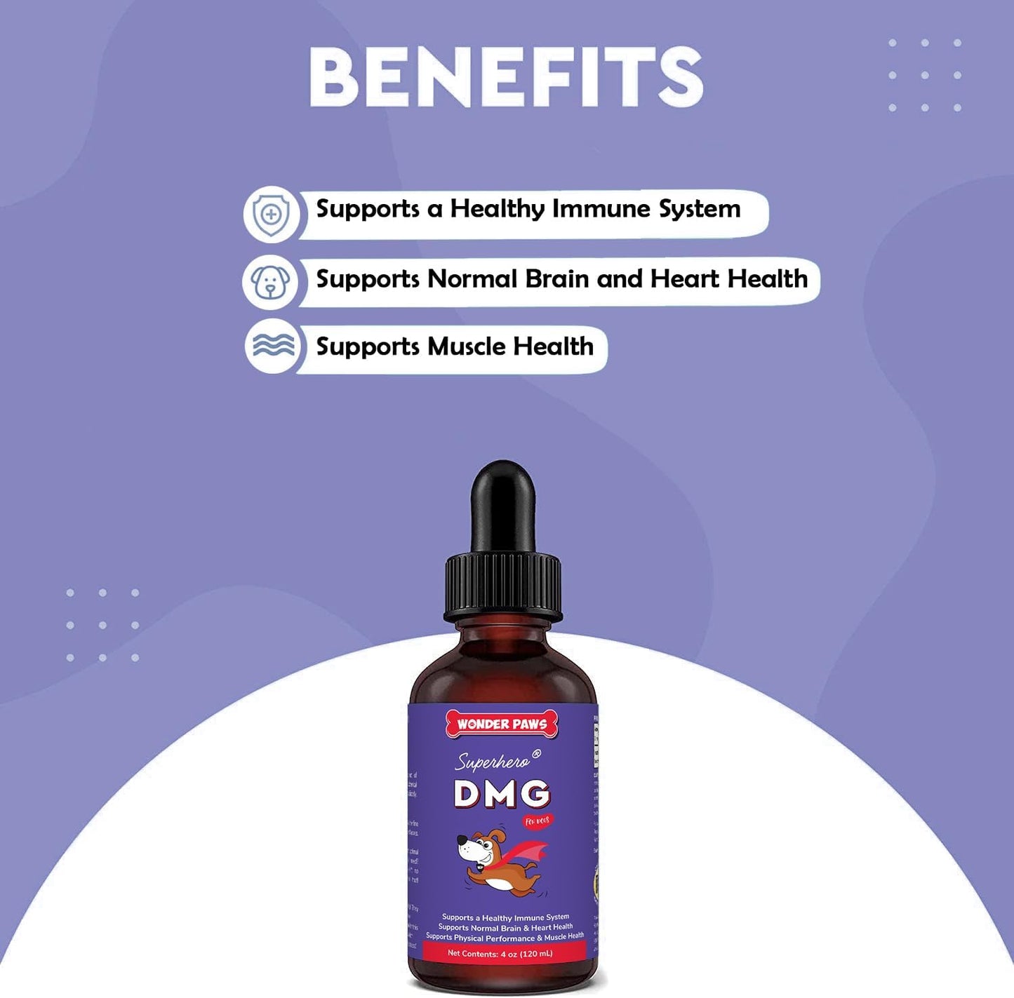 Premium Dog Immune Support Liquid with DMG & Omega Max Fish Oil for Skin, Allergies, Joints - 4oz DMG, 16oz Omega Max