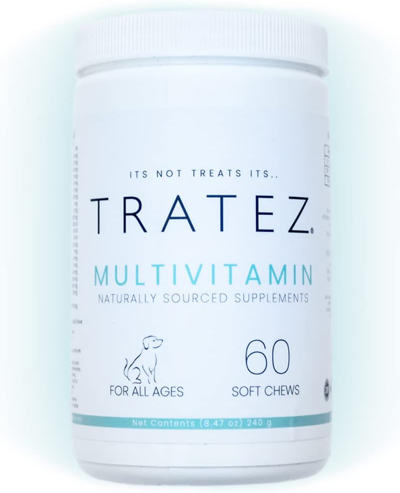 Premium Dog Multivitamin Soft Chews with 25 Essential Nutrients for Skin, Coat, Joints, and Digestion - 60 Chews