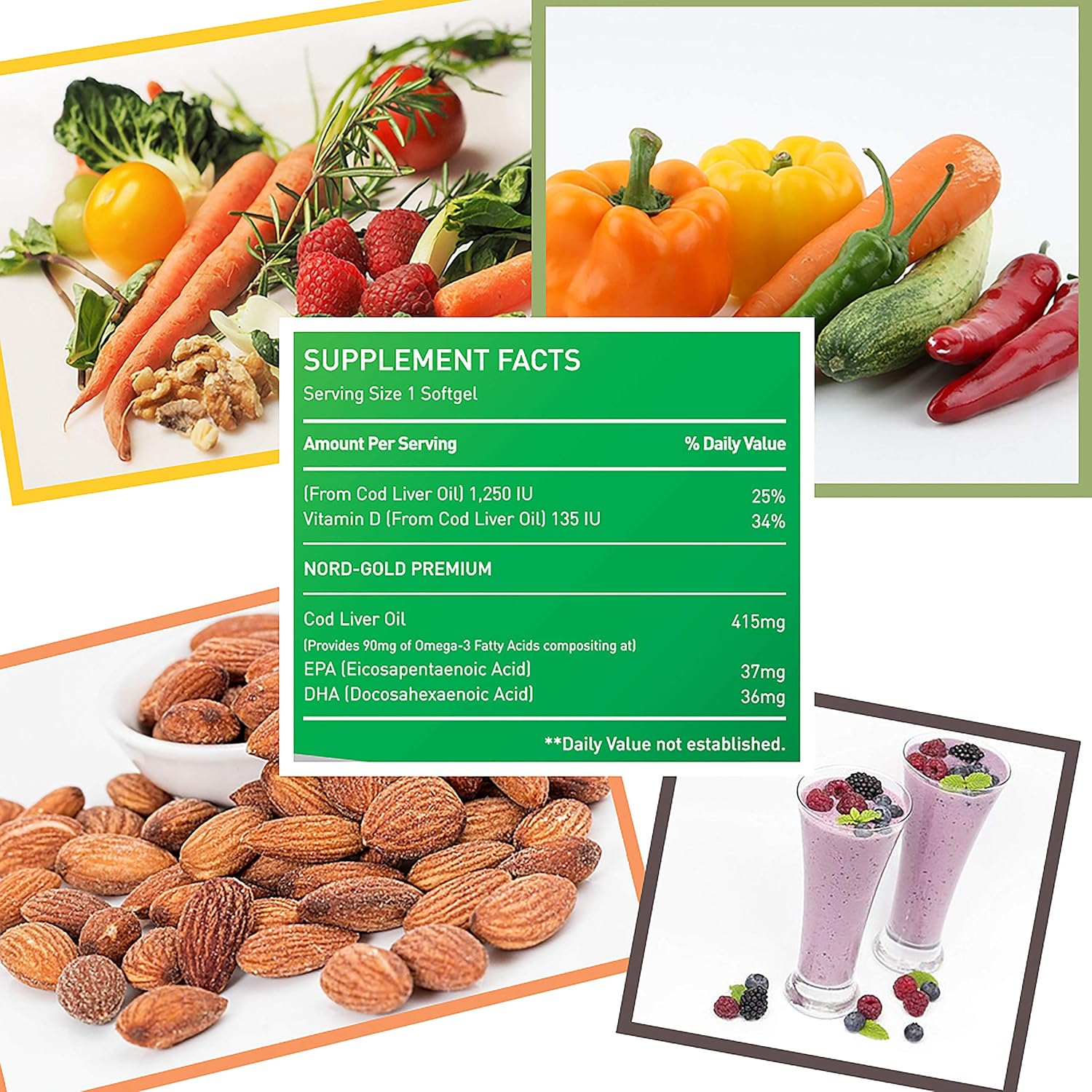 Premium Dr. Martin's Nutrition Burpless Cod Liver Oil Softgels - 100 Count - Omega 3 EPA & DHA, Vitamins A & D - Joint, Bone, Muscle, Brain, Heart, Eye, Immune Health Support - No Aftertaste