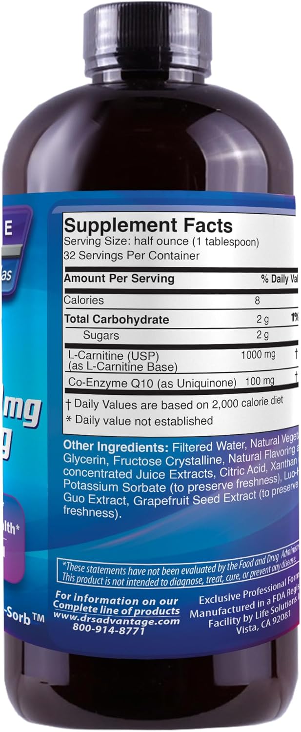 Premium Drs Advantage L-Carnitine Nutritional Supplement - 16 oz Bottle