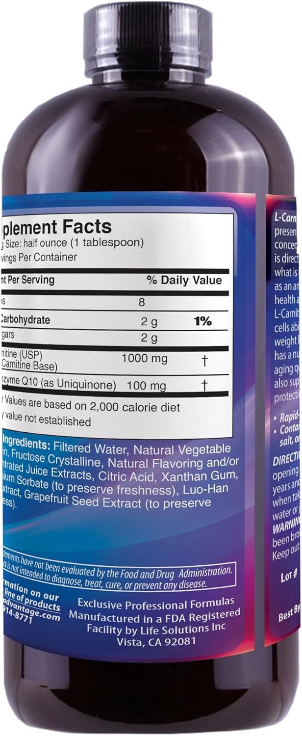 Premium Drs Advantage L-Carnitine Nutritional Supplement - 16 oz Bottle