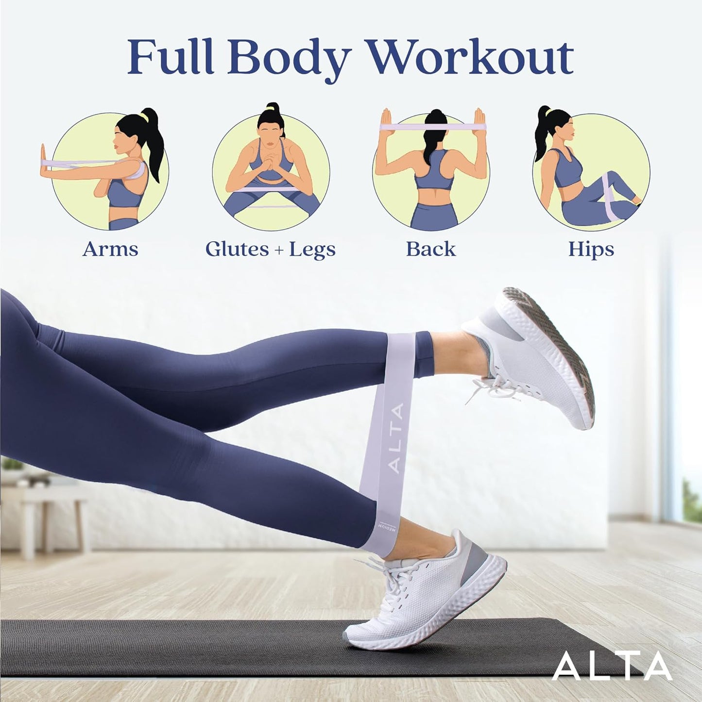Premium Durable Latex Mini Loop Bands for Women - Small Resistance Bands Set for Exercise, Booty Workouts, Leg Stretches, Physical Therapy, and Pilates Practice